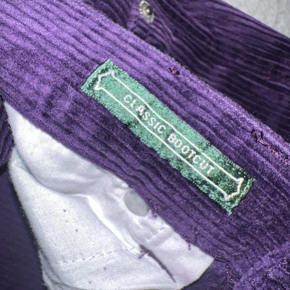 VTG Lauren Jeans Co. Pants Womens Sz 6 (29 x 31) Purple Corduroy Cords Flare Y2K - Picture 6 of 10